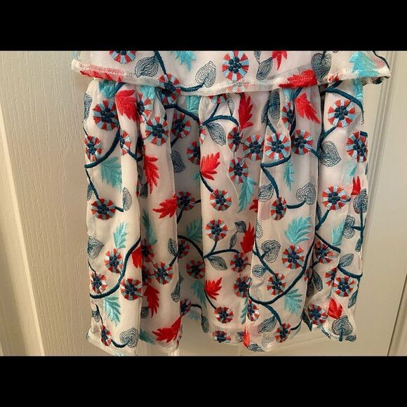 Genuine Kids from Oshkosh Red Green Embroidered Peppermint Swirl Dress Size 4T - Picture 3 of 8